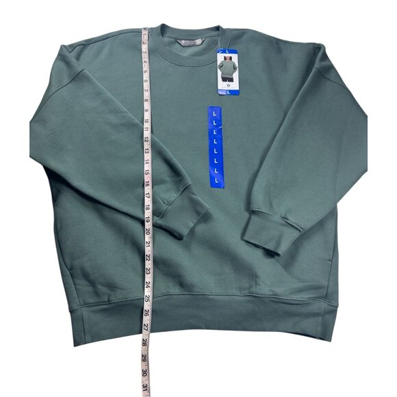 Tuff Athletics Crewneck Sweatshirt Women Size L Green Pullover Cotton Polyester - Picture 5 of 9